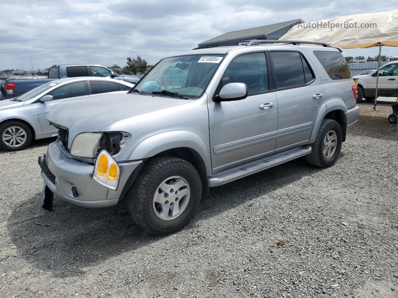 2002 Toyota Sequoia Limited Silver vin: 5TDBT48A72S062063