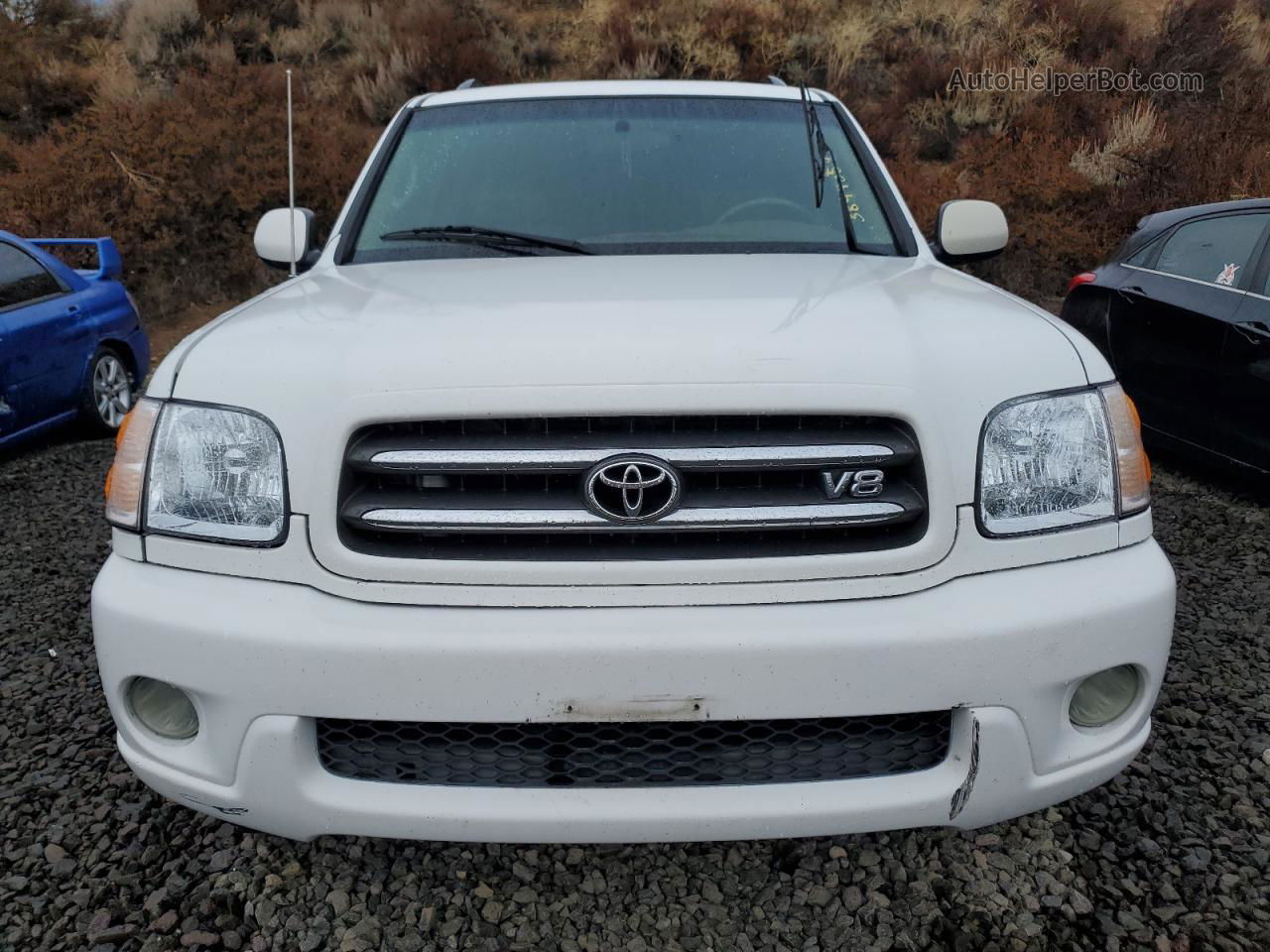 2002 Toyota Sequoia Limited White vin: 5TDBT48A72S074486