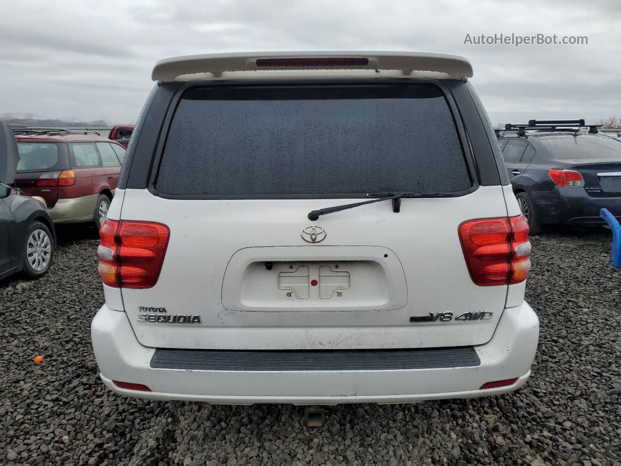 2002 Toyota Sequoia Limited White vin: 5TDBT48A72S074486