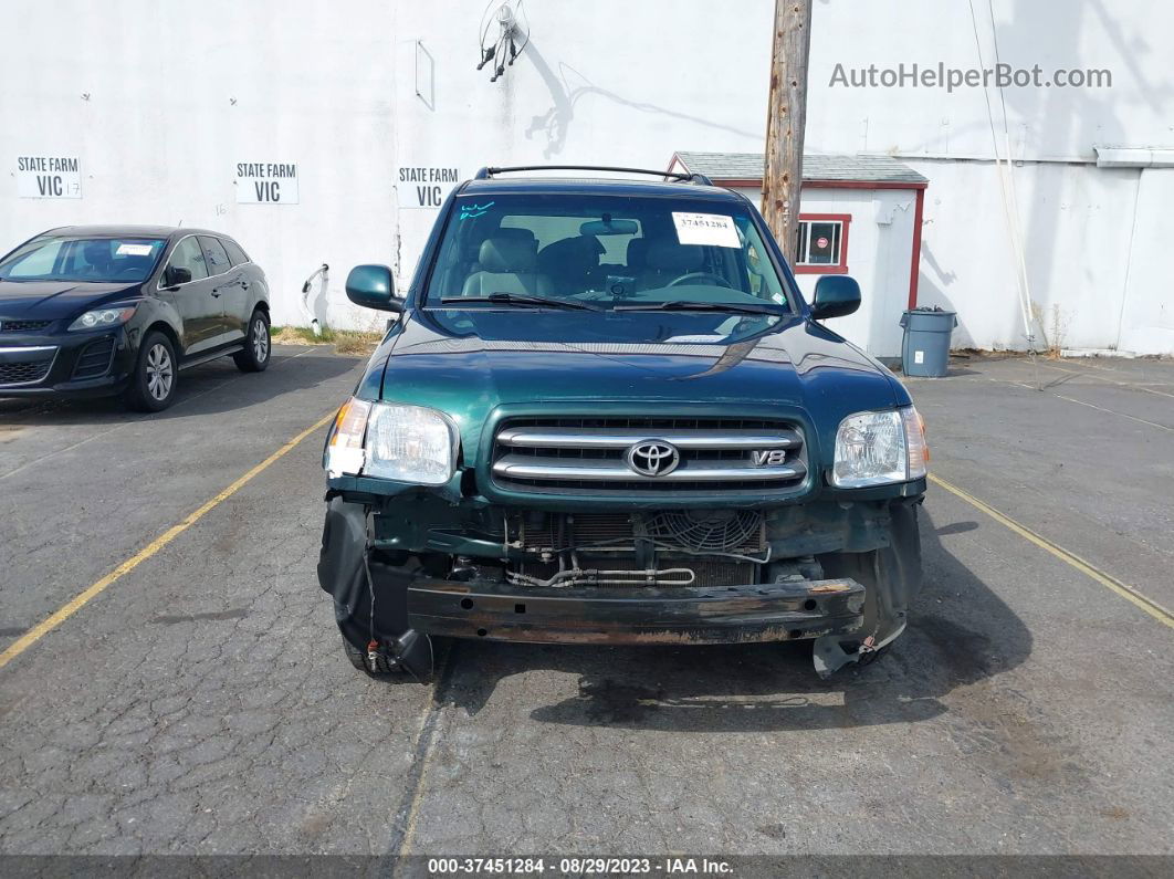 2002 Toyota Sequoia Limited Green vin: 5TDBT48A72S098688