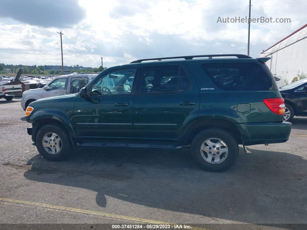 2002 Toyota Sequoia Limited Green vin: 5TDBT48A72S098688