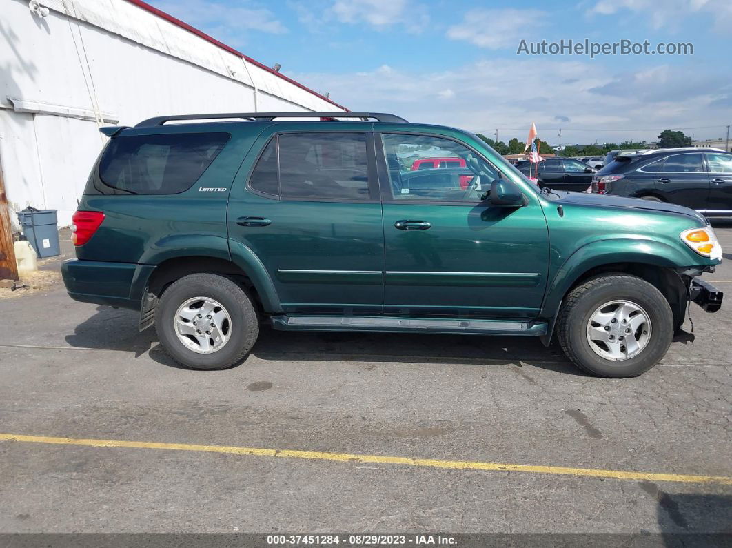 2002 Toyota Sequoia Limited Green vin: 5TDBT48A72S098688