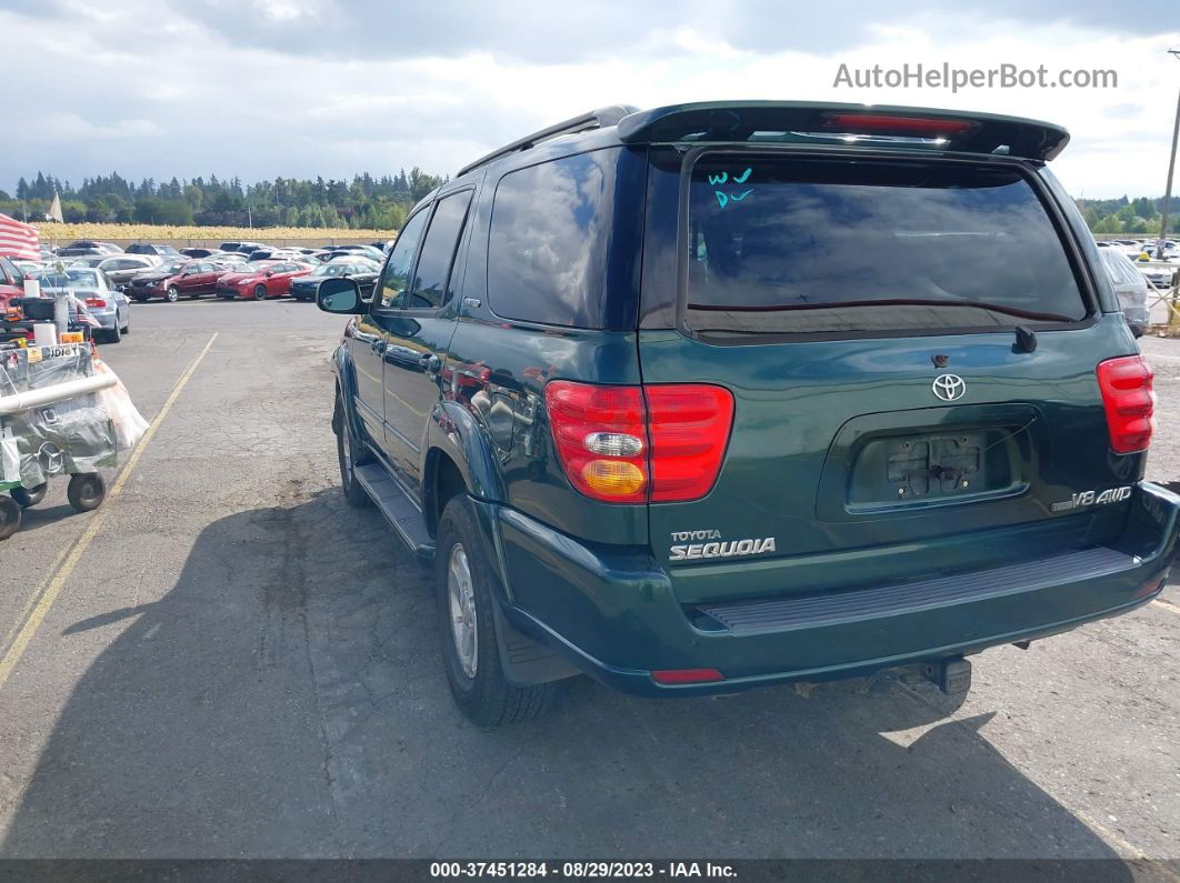 2002 Toyota Sequoia Limited Green vin: 5TDBT48A72S098688