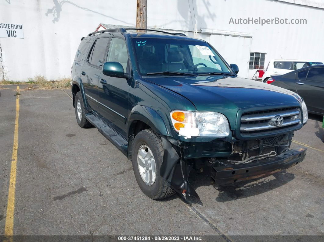 2002 Toyota Sequoia Limited Green vin: 5TDBT48A72S098688