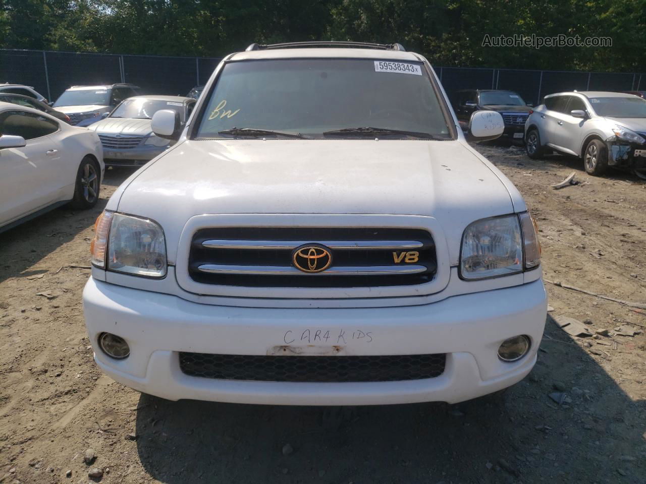 2002 Toyota Sequoia Limited Белый vin: 5TDBT48A72S119331