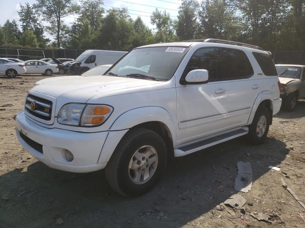2002 Toyota Sequoia Limited White vin: 5TDBT48A72S119331