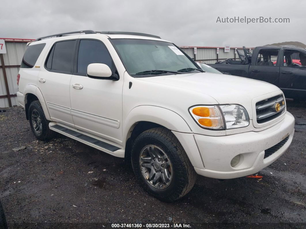 2002 Toyota Sequoia Limited White vin: 5TDBT48A72S131141