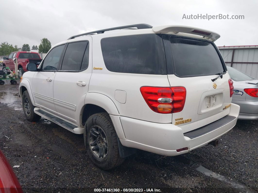 2002 Toyota Sequoia Limited White vin: 5TDBT48A72S131141
