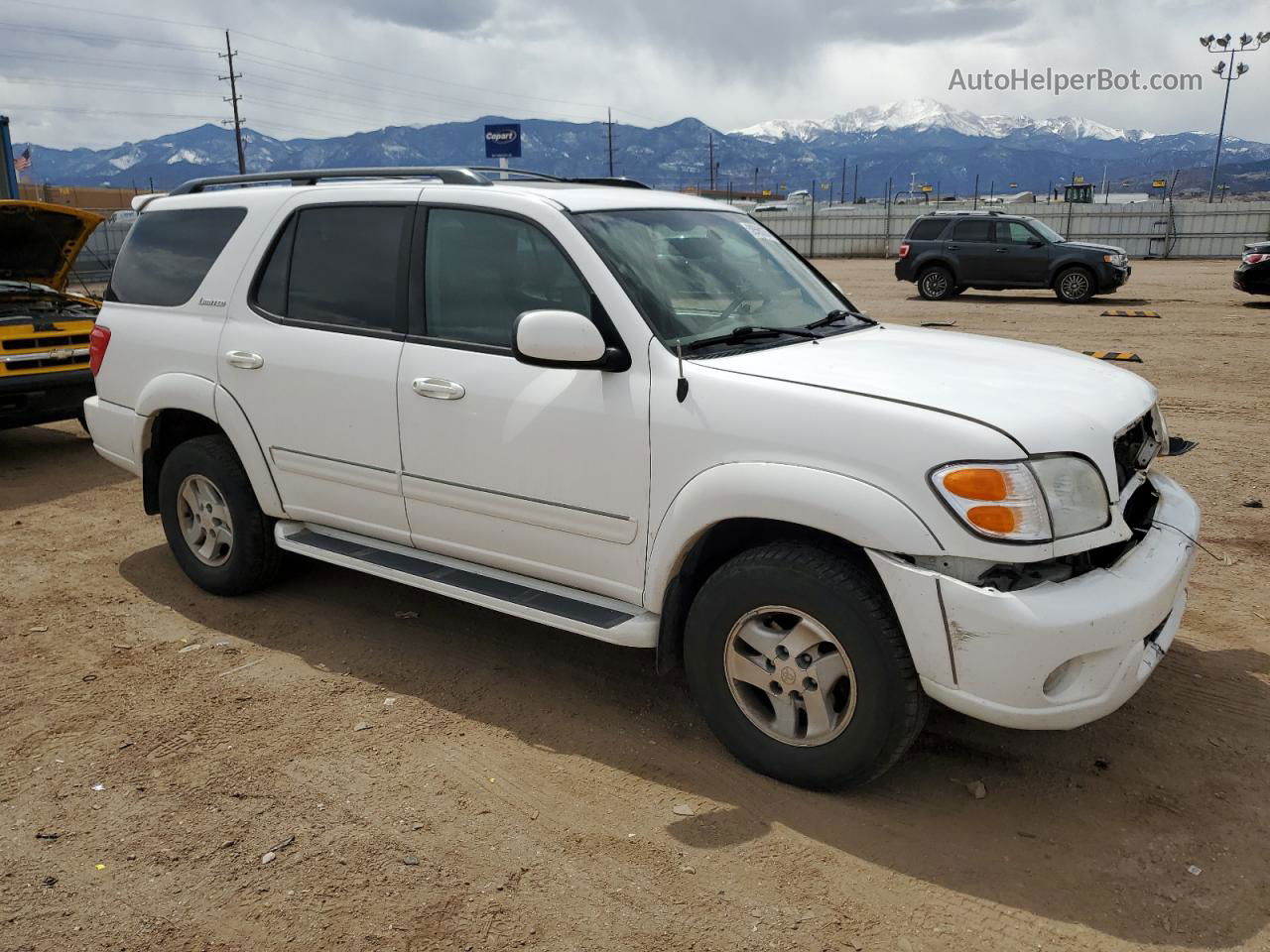 2002 Toyota Sequoia Limited Белый vin: 5TDBT48A72S133097