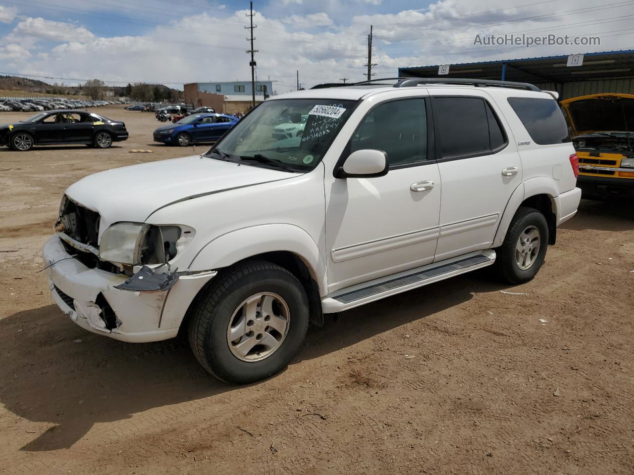 2002 Toyota Sequoia Limited White vin: 5TDBT48A72S133097