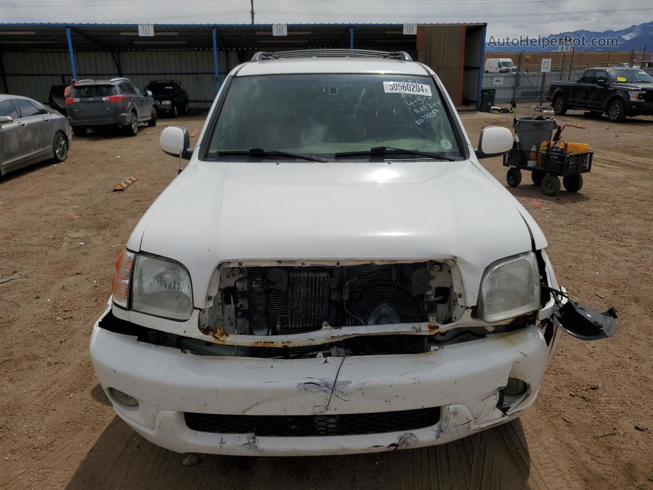 2002 Toyota Sequoia Limited White vin: 5TDBT48A72S133097