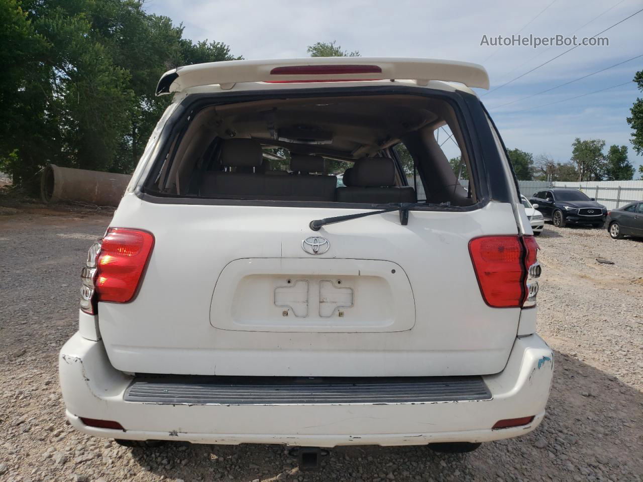 2002 Toyota Sequoia Limited White vin: 5TDBT48A72S136968