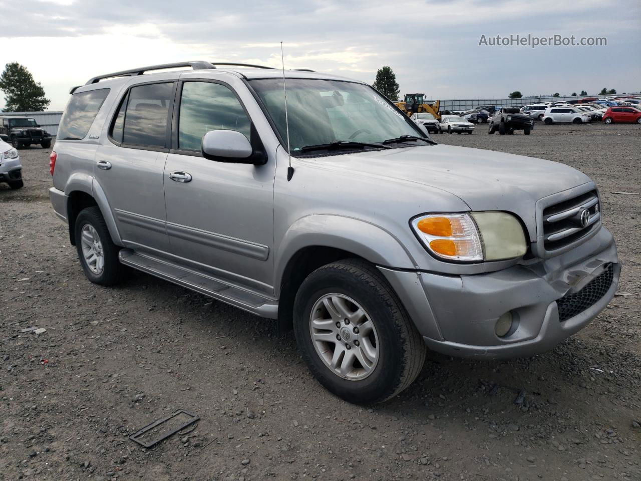 2002 Toyota Sequoia Limited Серебряный vin: 5TDBT48A82S075145