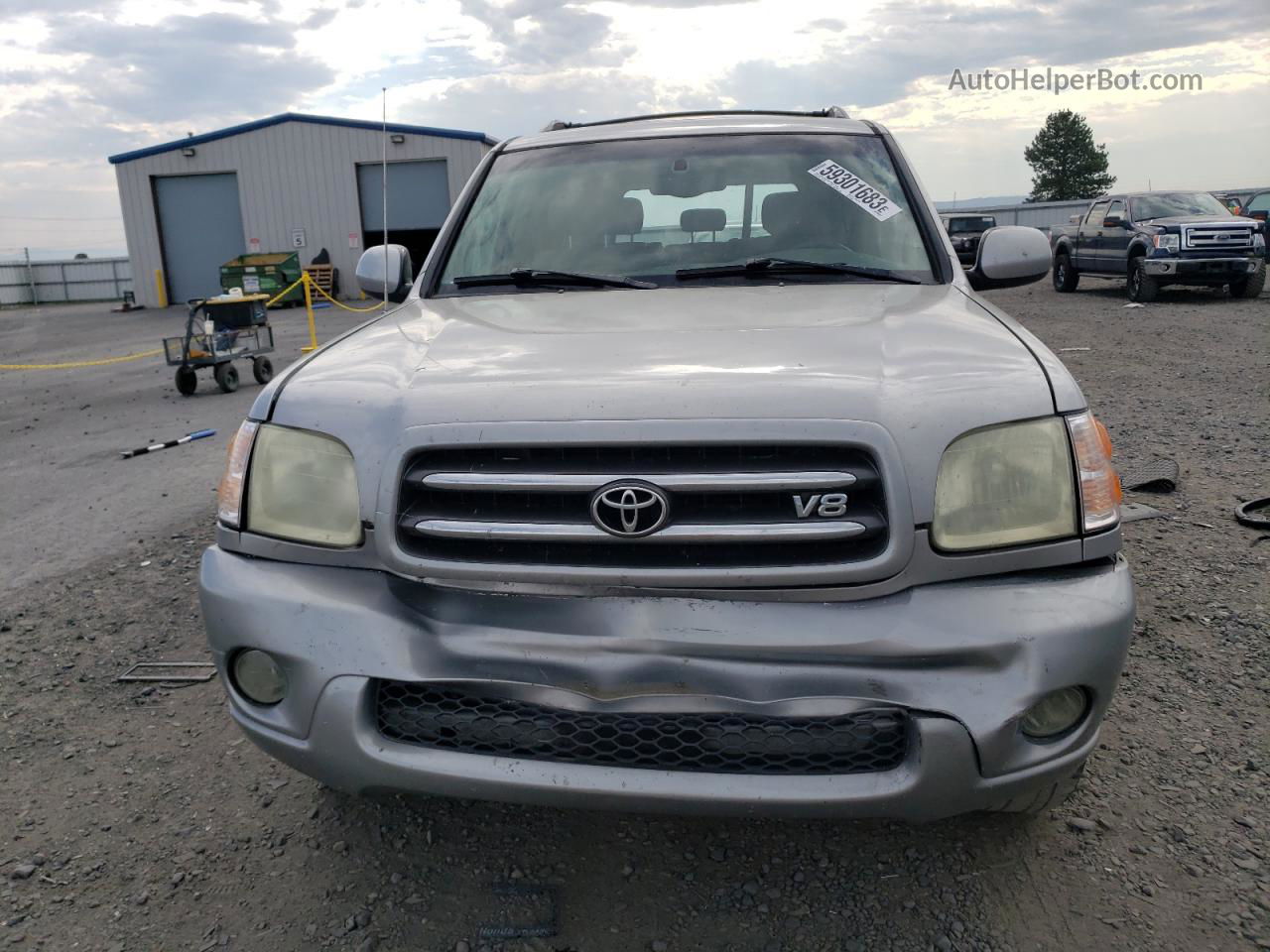 2002 Toyota Sequoia Limited Silver vin: 5TDBT48A82S075145