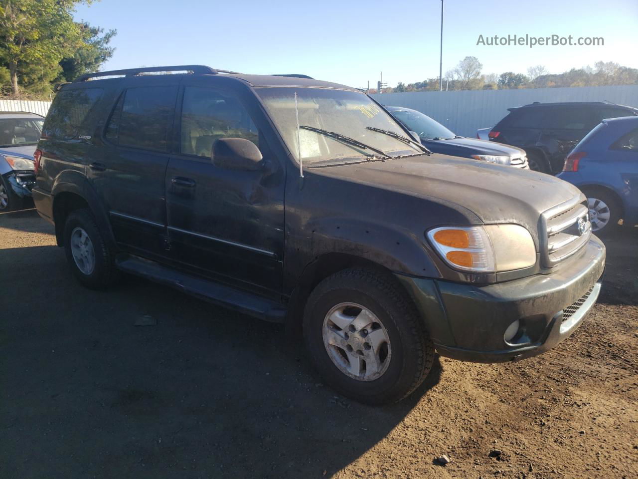 2002 Toyota Sequoia Limited Black vin: 5TDBT48A82S076778