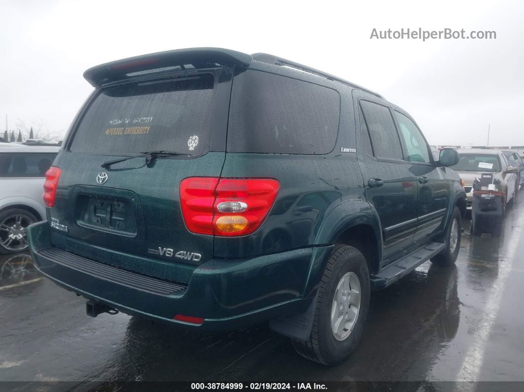 2002 Toyota Sequoia Limited Зеленый vin: 5TDBT48A82S117328