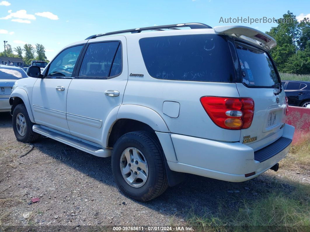 2002 Toyota Sequoia Limited V8 White vin: 5TDBT48A92S058757