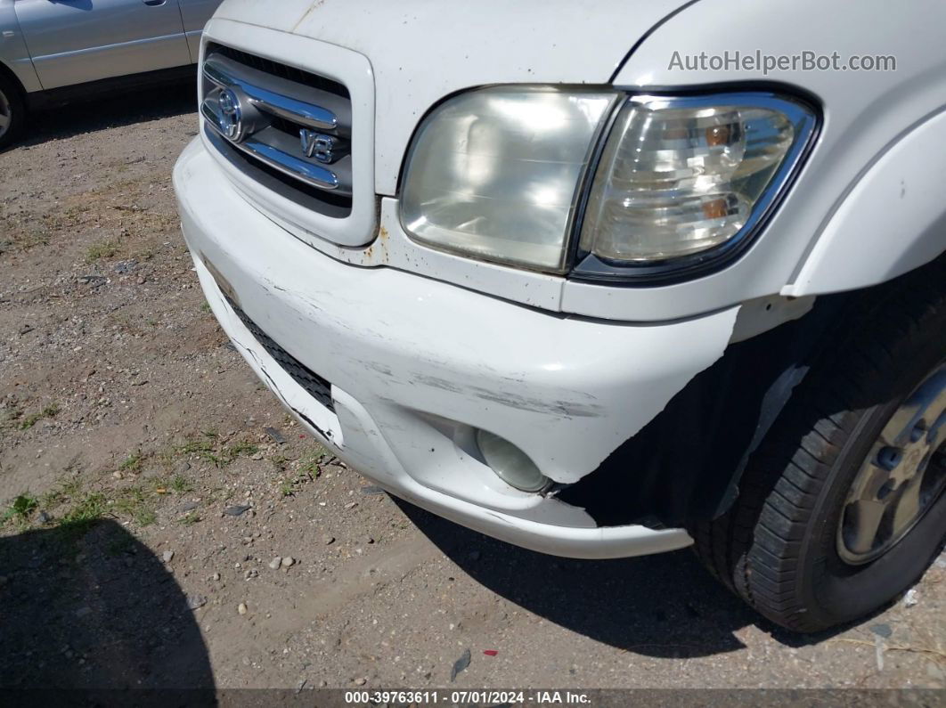 2002 Toyota Sequoia Limited V8 White vin: 5TDBT48A92S058757