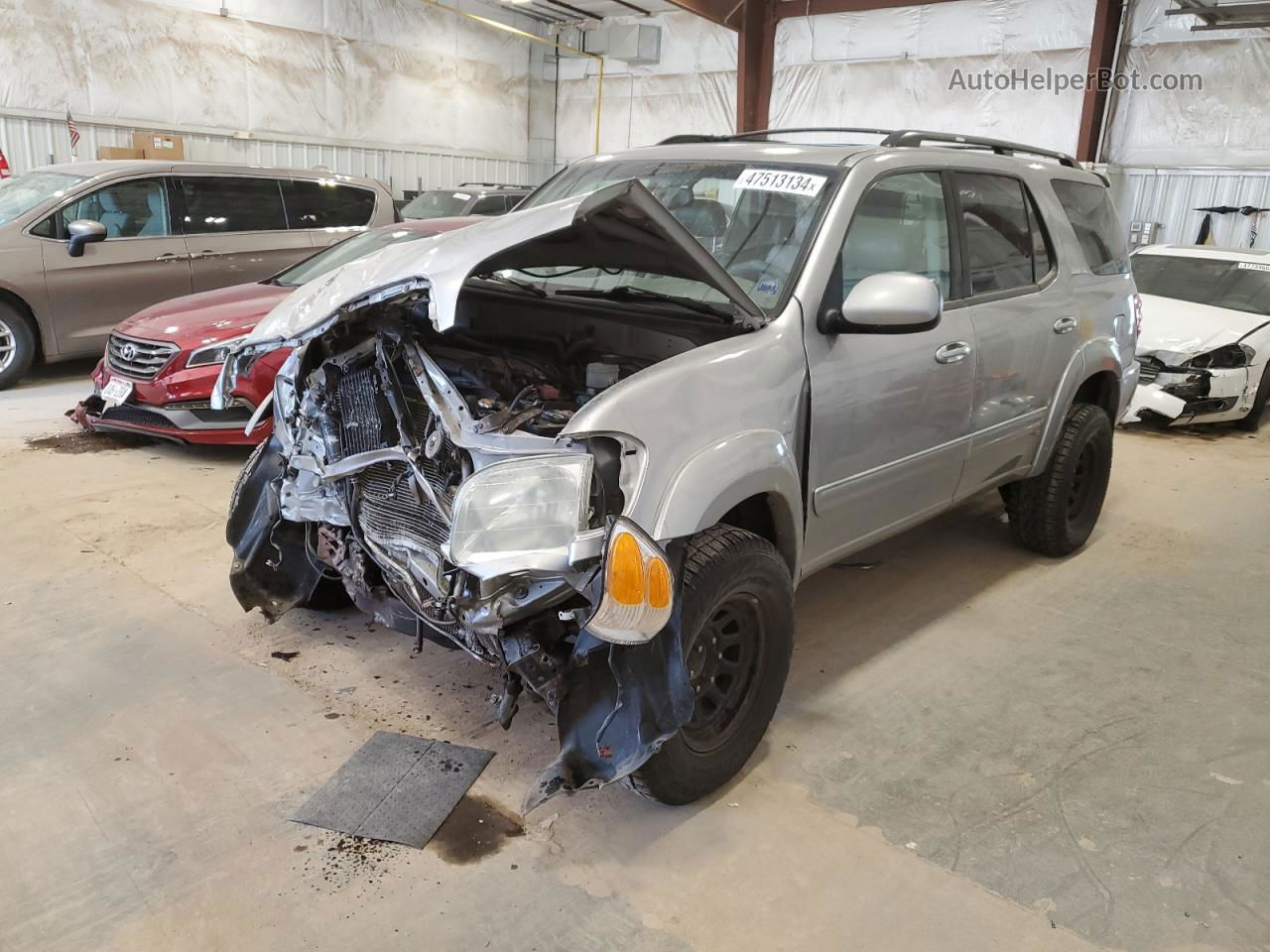 2002 Toyota Sequoia Limited Silver vin: 5TDBT48A92S062968