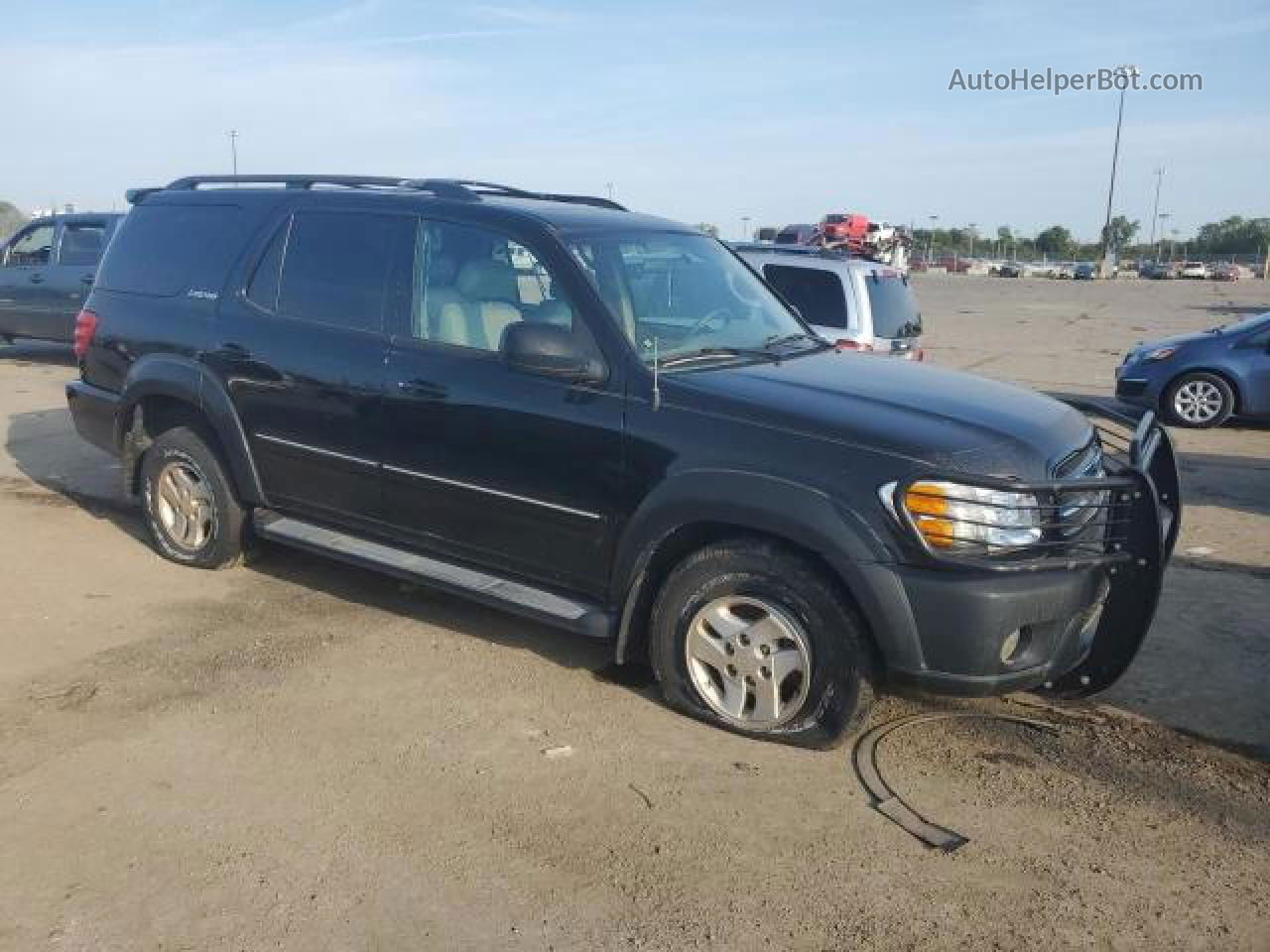 2002 Toyota Sequoia Limited Black vin: 5TDBT48A92S068253