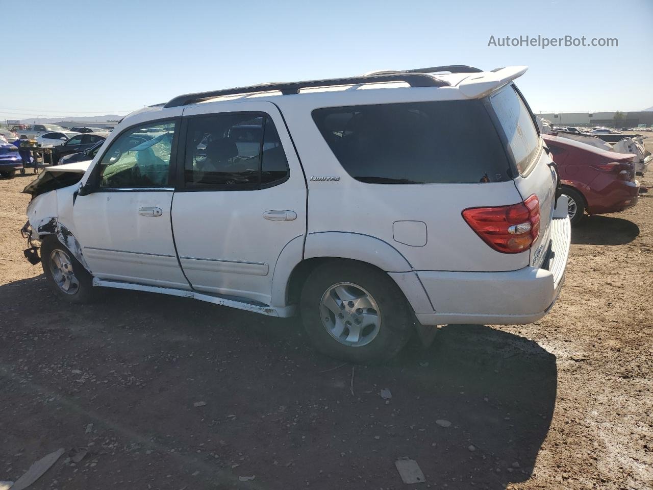 2002 Toyota Sequoia Limited White vin: 5TDBT48A92S136812