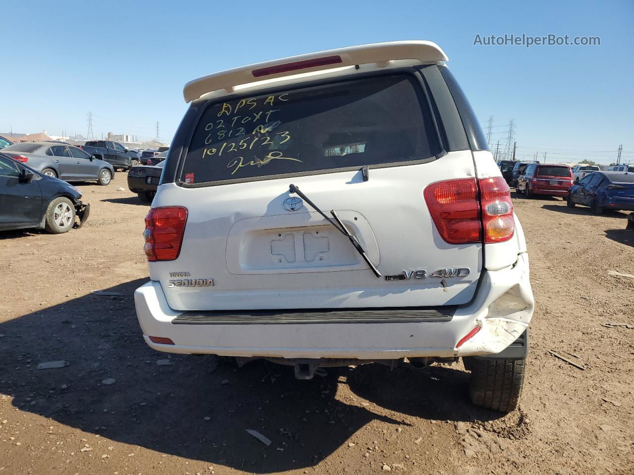 2002 Toyota Sequoia Limited White vin: 5TDBT48A92S136812