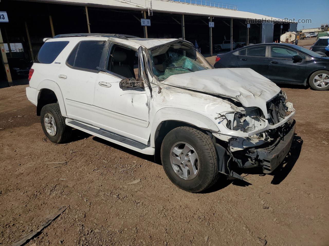 2002 Toyota Sequoia Limited White vin: 5TDBT48A92S136812