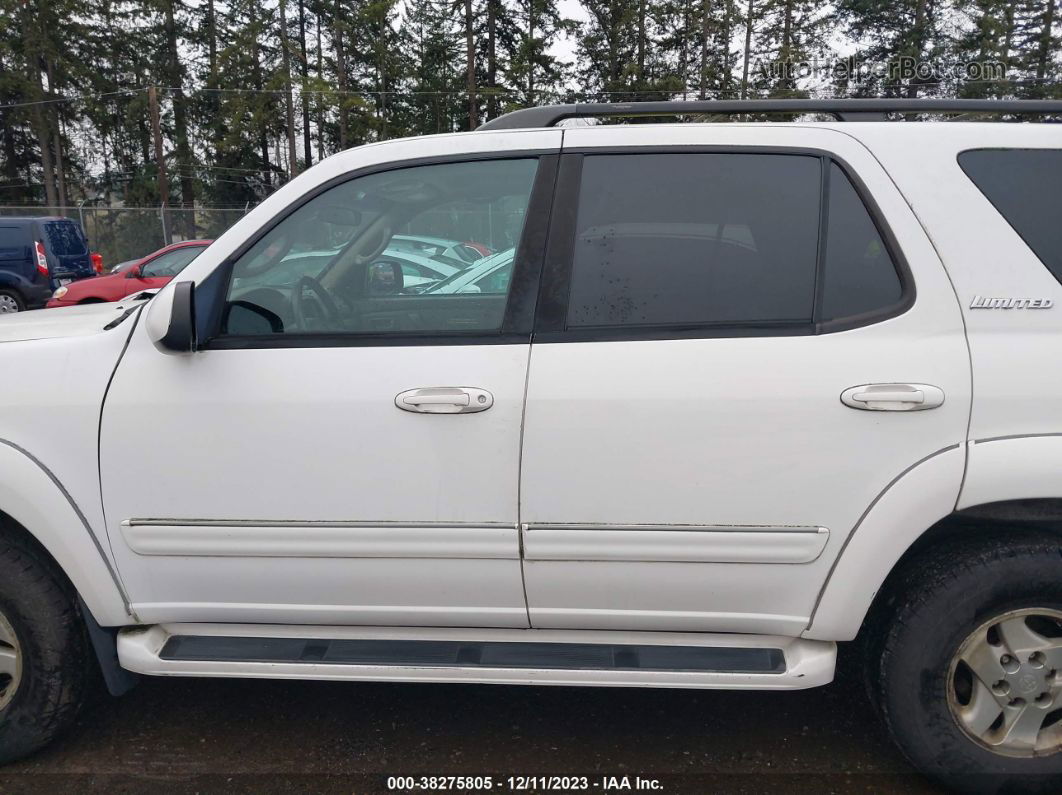 2002 Toyota Sequoia Limited White vin: 5TDBT48AX2S072523