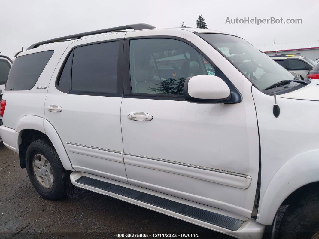 2002 Toyota Sequoia Limited White vin: 5TDBT48AX2S072523