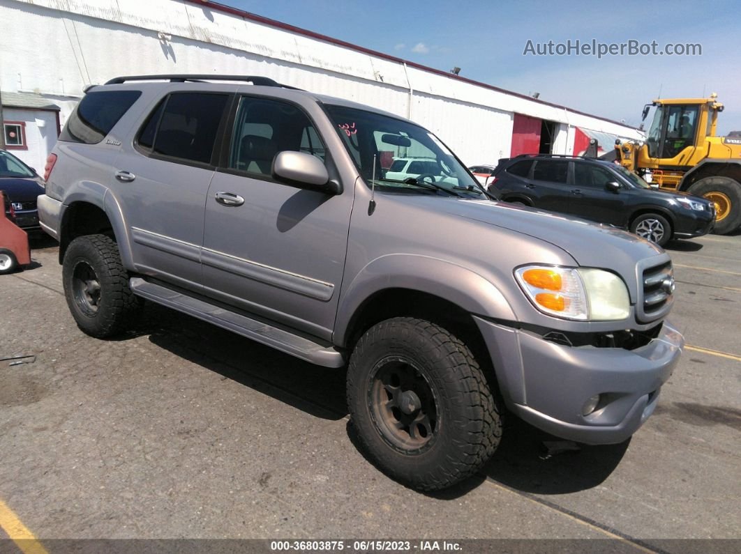 2002 Toyota Sequoia Limited Silver vin: 5TDBT48AX2S082663
