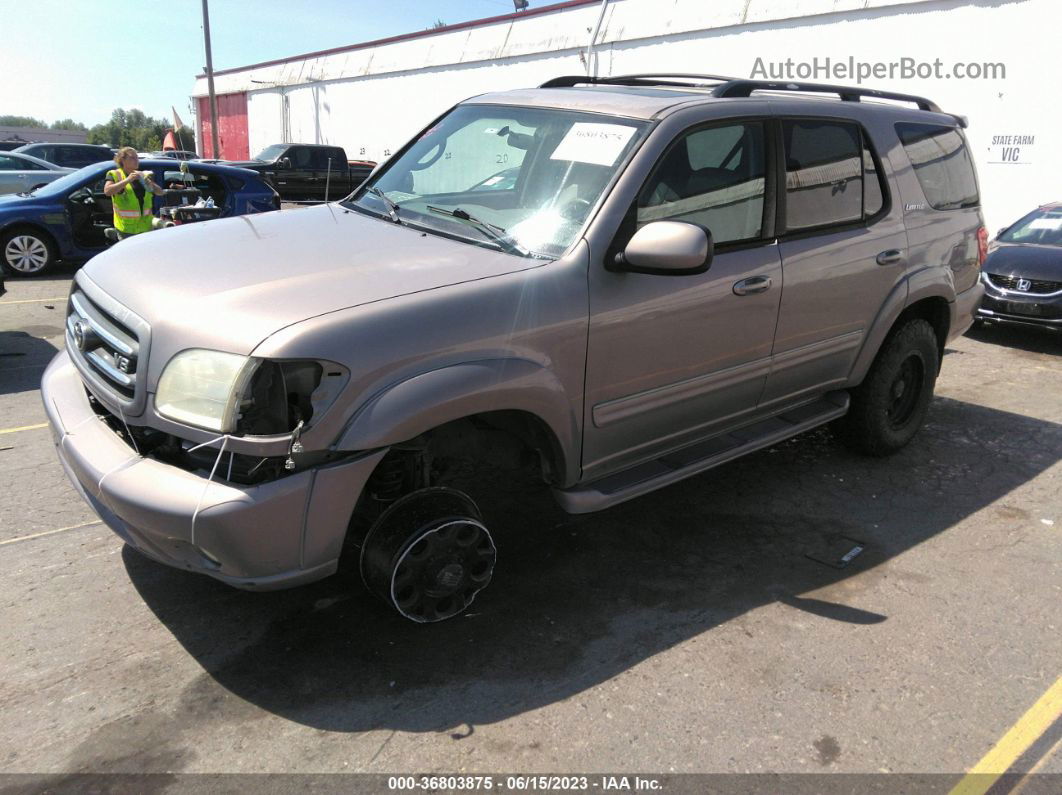 2002 Toyota Sequoia Limited Silver vin: 5TDBT48AX2S082663