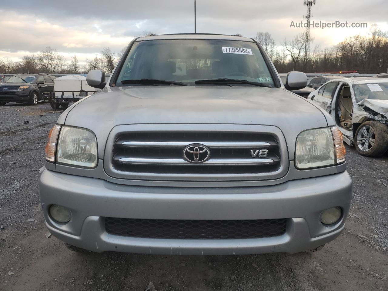 2002 Toyota Sequoia Limited Silver vin: 5TDBT48AX2S110851