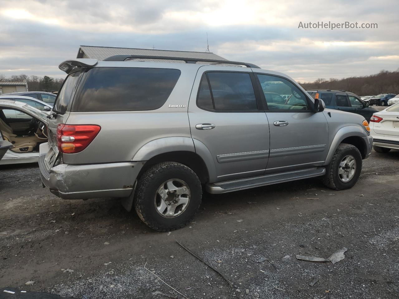 2002 Toyota Sequoia Limited Silver vin: 5TDBT48AX2S110851
