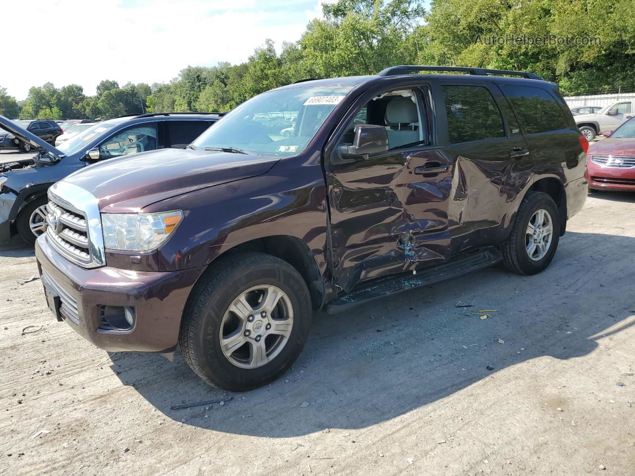 2016 Toyota Sequoia Sr5 Burgundy vin: 5TDBY5G16GS137433