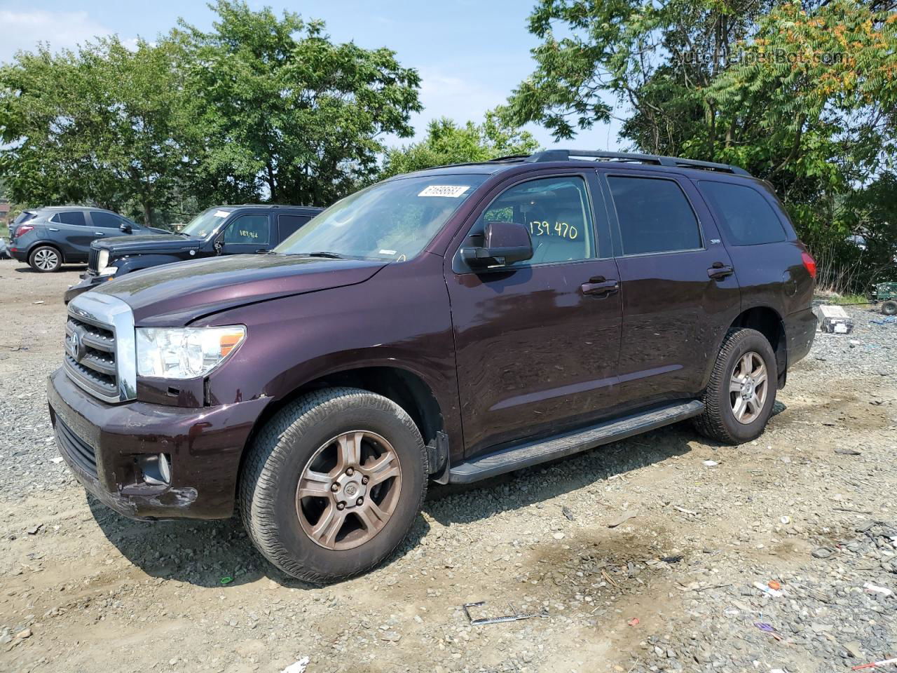 2017 Toyota Sequoia Sr5 Burgundy vin: 5TDBY5G17HS149365