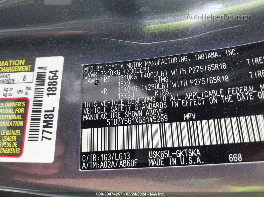 2016 Toyota Sequoia Sr5 5.7l V8 Gray vin: 5TDBY5G1XGS145289