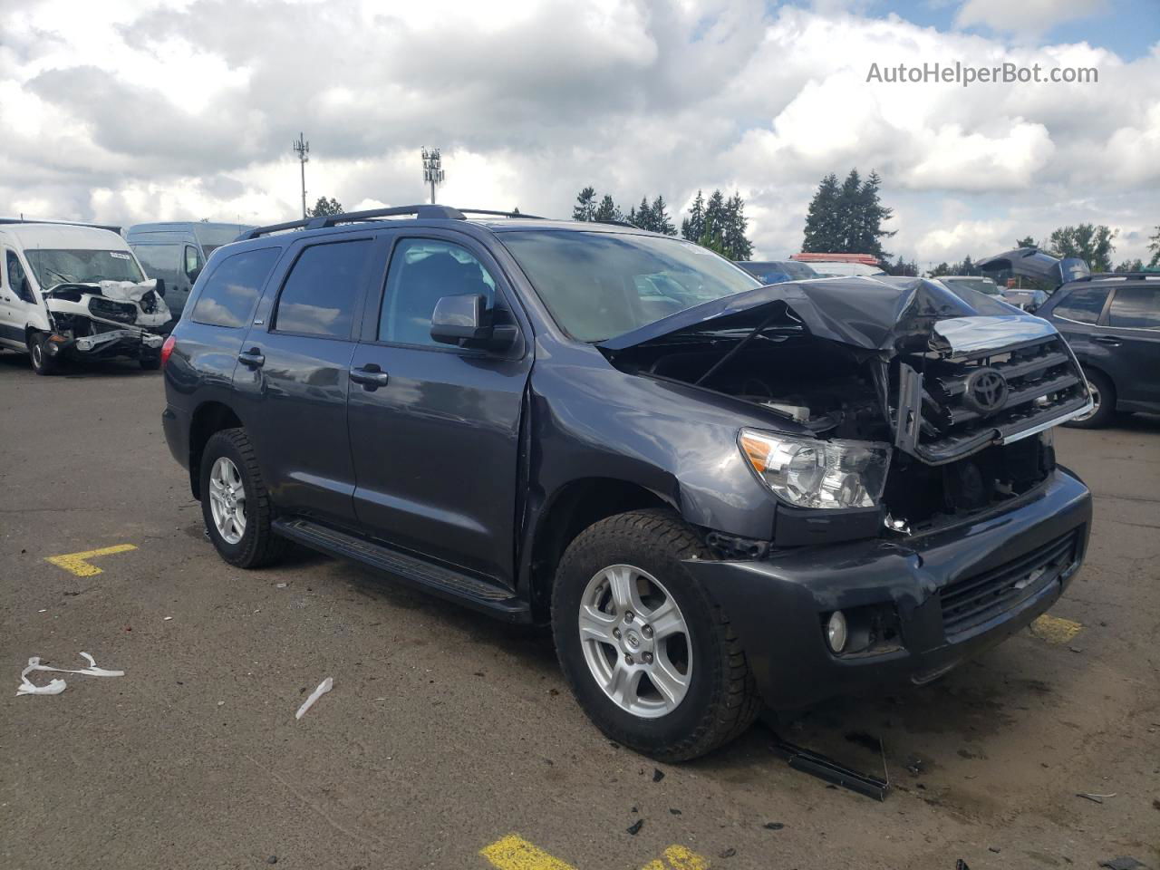 2017 Toyota Sequoia Sr5 Gray vin: 5TDBY5G1XHS154866