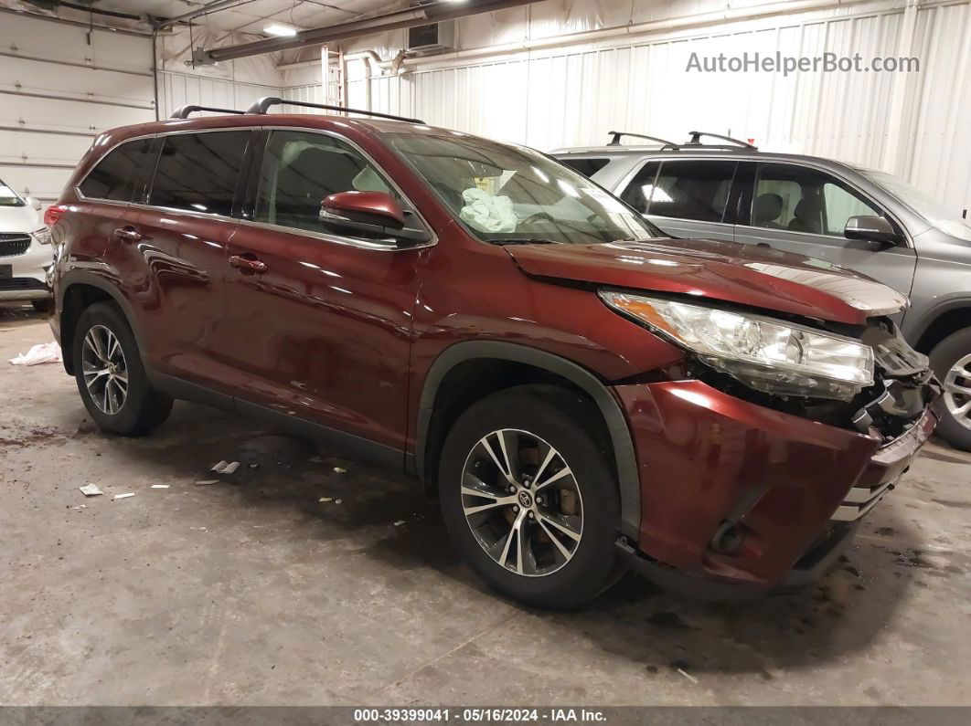 2019 Toyota Highlander Le Maroon vin: 5TDBZRFH0KS964324