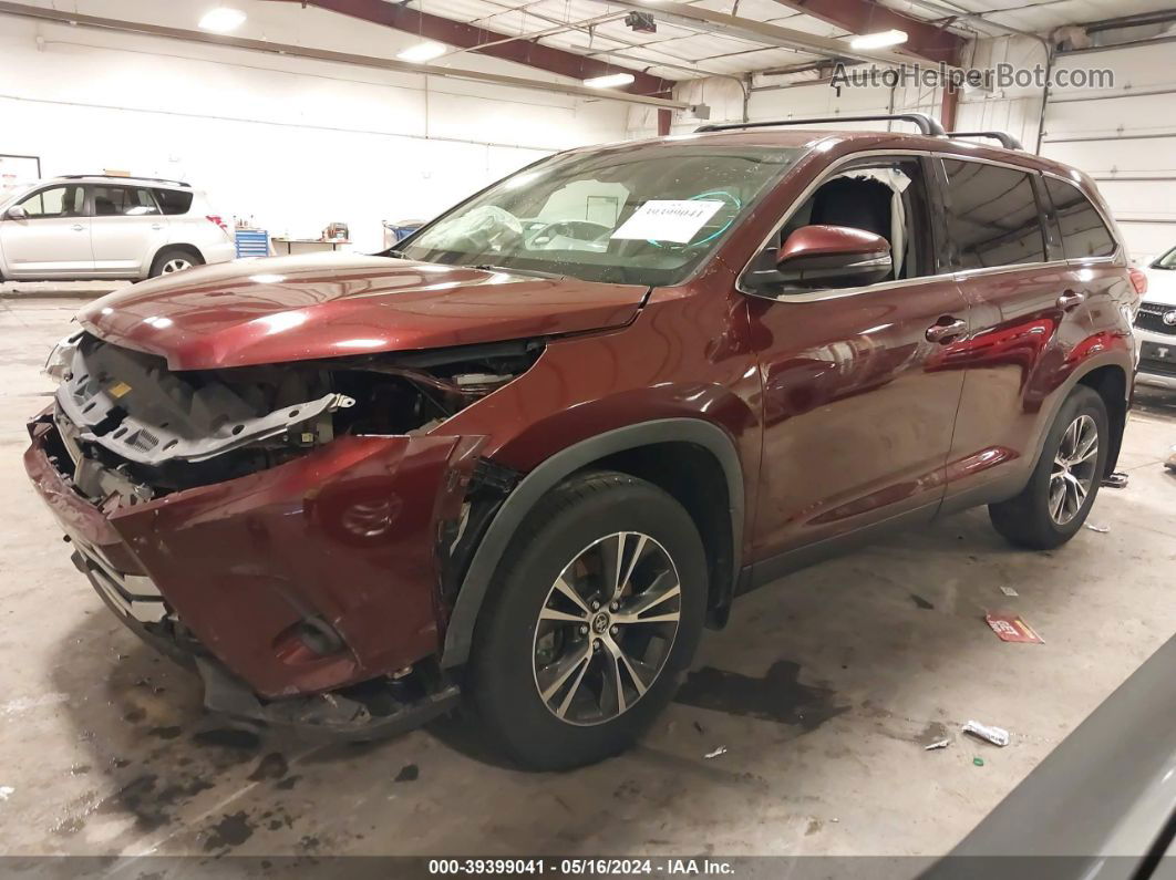 2019 Toyota Highlander Le Maroon vin: 5TDBZRFH0KS964324