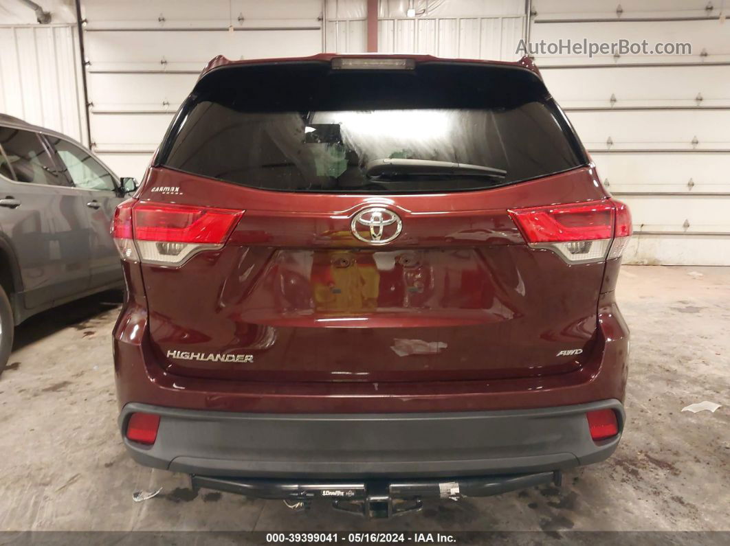 2019 Toyota Highlander Le Maroon vin: 5TDBZRFH0KS964324