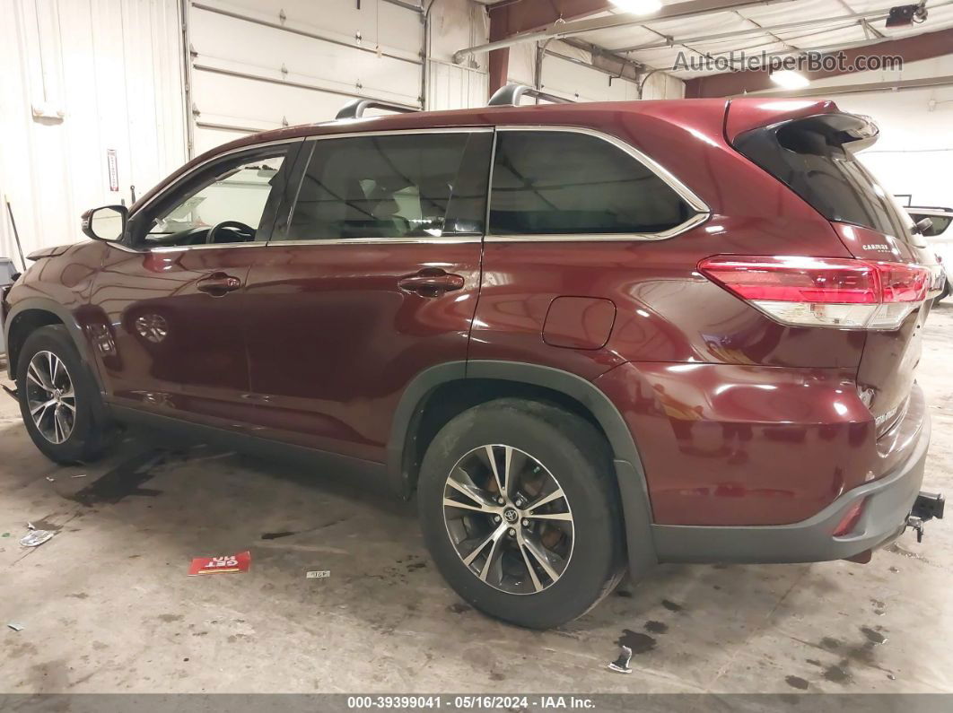 2019 Toyota Highlander Le Maroon vin: 5TDBZRFH0KS964324