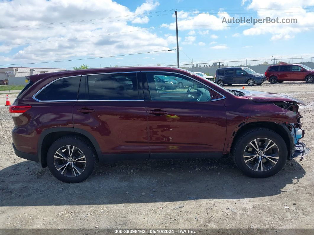 2019 Toyota Highlander Le Maroon vin: 5TDBZRFH7KS963106