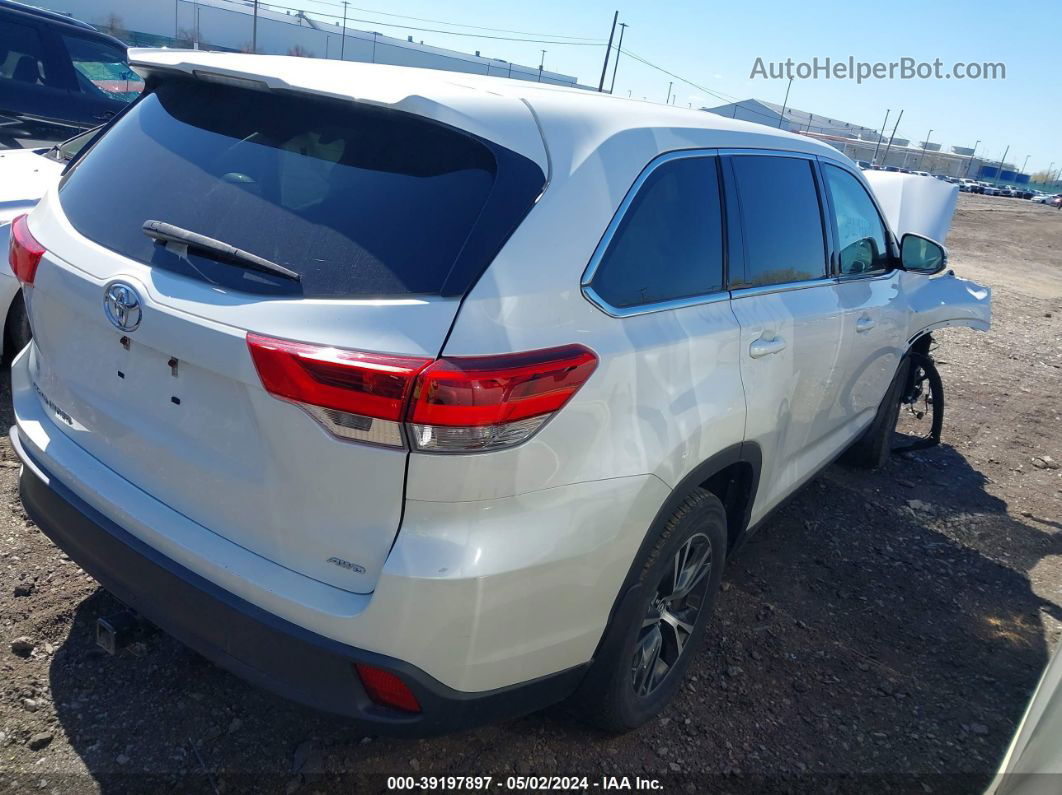 2019 Toyota Highlander Le White vin: 5TDBZRFH9KS943777