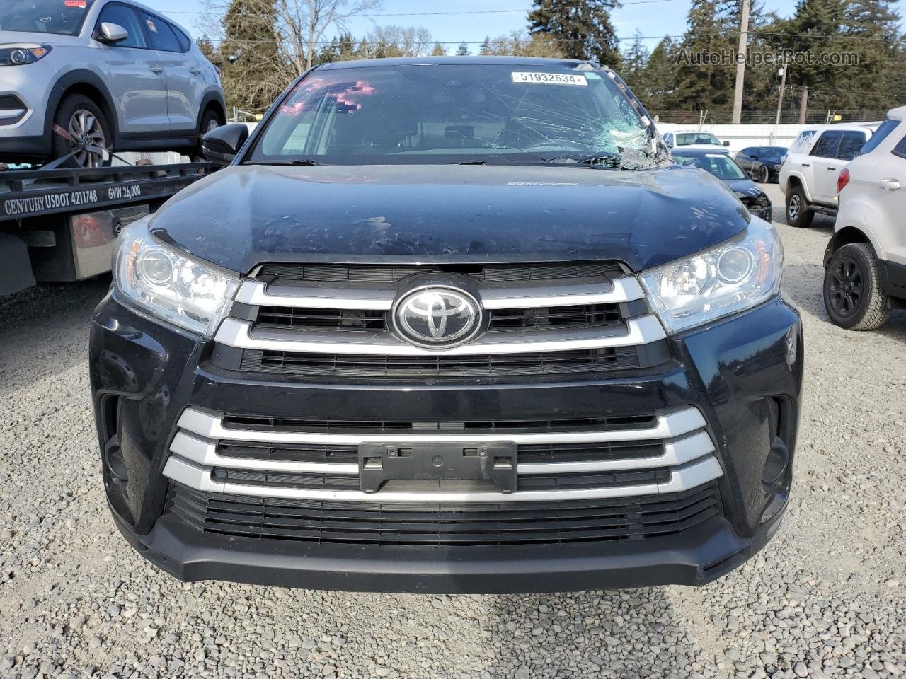 2019 Toyota Highlander Le Черный vin: 5TDBZRFH9KS980960