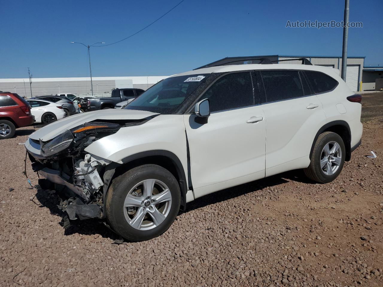 2021 Toyota Highlander L White vin: 5TDCZRBH8MS541648