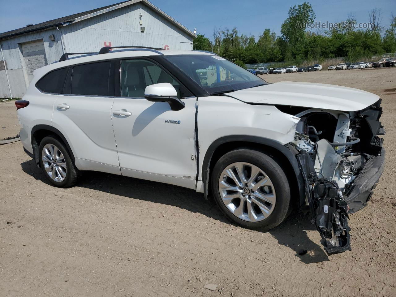 2021 Toyota Highlander Hybrid Limited White vin: 5TDDBRCH3MS051898