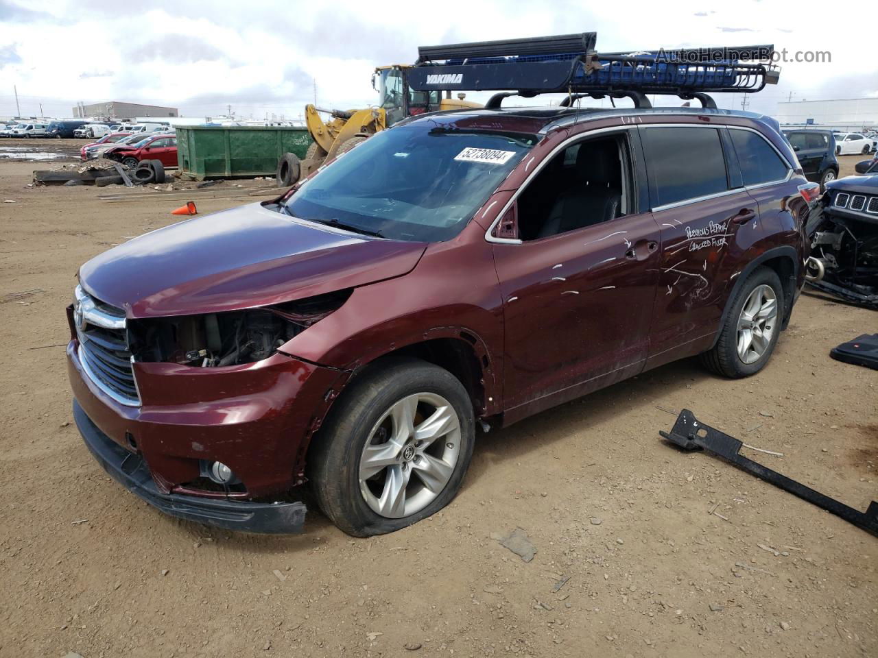 2016 Toyota Highlander Hybrid Limited Red vin: 5TDDCRFH4GS017031