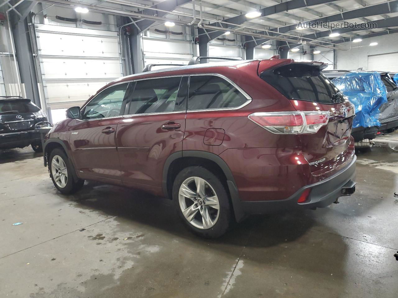 2016 Toyota Highlander Hybrid Limited Бордовый vin: 5TDDCRFH8GS017775