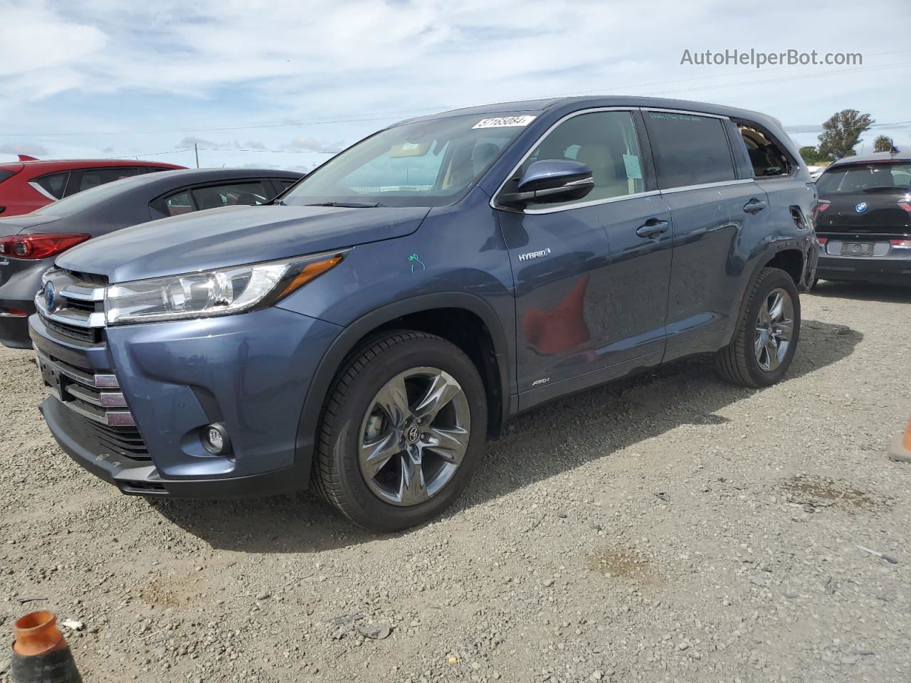 2019 Toyota Highlander Hybrid Limited Blue vin: 5TDDGRFH5KS063786