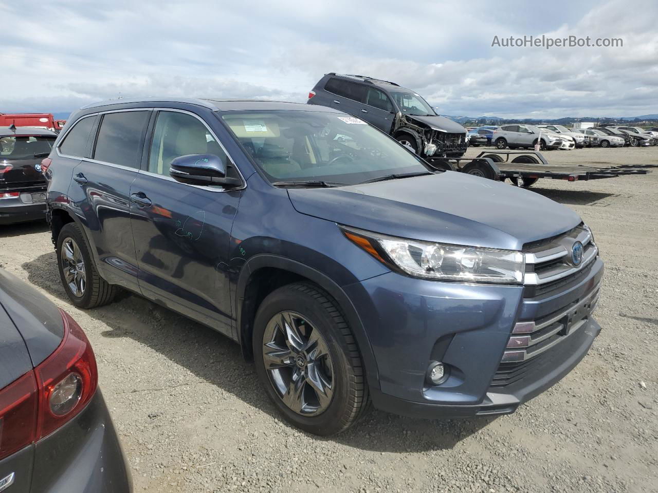 2019 Toyota Highlander Hybrid Limited Blue vin: 5TDDGRFH5KS063786